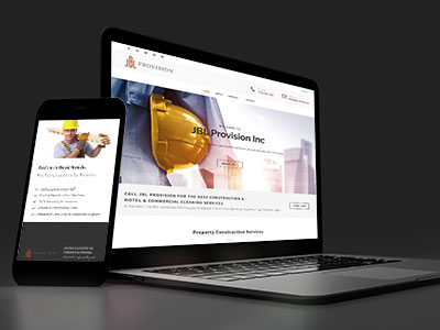 Cor Media Design Portfolio JBL Provision Inc Website on Monitor